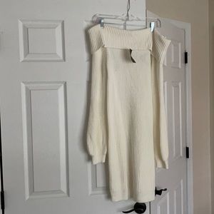 Cream sweater dress